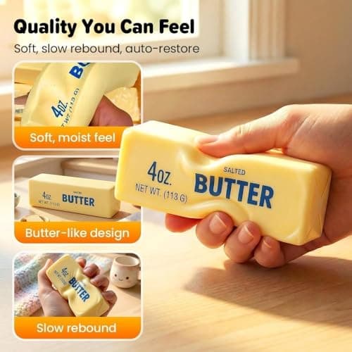 1pcs Squeeze Butter Squishy Toy, Pack Sensory Stress Relief Squishies Soft & Stretchy Fidget Toys for Anxiety Relief Party Favors (Dumpling Squishy Butter) (Large) thumbnail 4