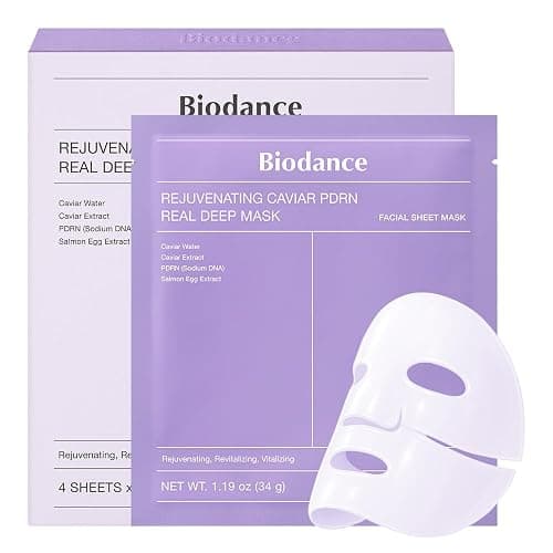 BIODANCE Caviar PDRN Real Deep Face Mask 4 Pcs | Hydrogel Overnight Mask | Skin Firming, Radiance, Enhancing Skin Recovery | Korean Face Mask for Glass Skin | Korean Skincare, Easter Gifts - Image 1