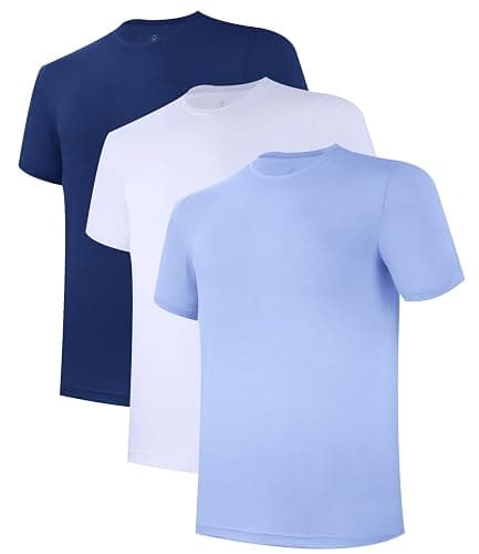 BAMBOO COOL Men's Undershirt Moisture-Wicking T-Shirts Stretch Crewneck Soft Tees for Men,3 Pack - Image 1