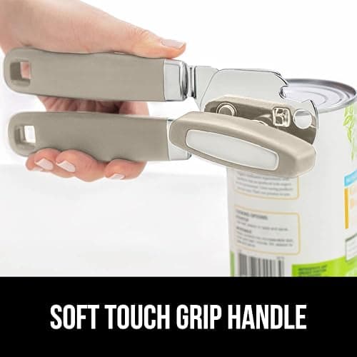 GORILLA GRIP Heavy Duty Stainless Steel Smooth Edge Manual Can Opener and Bottle Openers, Soft Comfortable Handle, Oversized Handheld Turn Knob, US Designed Multifunctional Kitchen Tool, Almond thumbnail 5