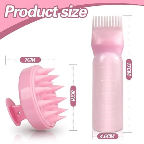2 Stück Haaröl Applikator, Wurzelkamm Applikator Flasche und Haare Massagebürste, HaarfäRbepinsel Flasche Wurzelkamm Applikator Haarfärbemittel Kamm und Kopfmassage Bürste thumbnail 2