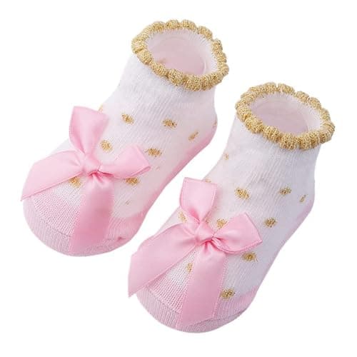 Toptim Newborn Baby-girls Socks and Bow Infant Toddler Ankle Socks thumbnail 3
