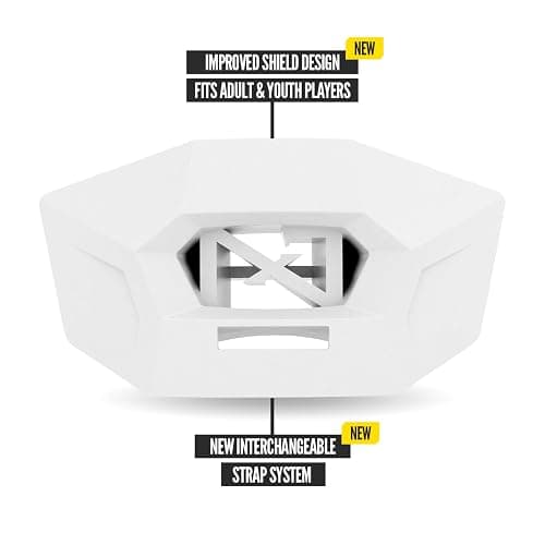Nxtrnd One Pro Football Mouth Guard, Interchangeable Strap, Fits Adult & Youth (White) thumbnail 3