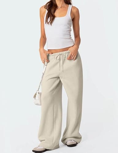 HeSaYep Women's Fleece Lined Sweatpants Winter Warm Wide Leg Sweat Pants Baggy Casual Pants with Pockets thumbnail 4