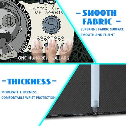 GLANDOTU Mouse Pad/Gaming Mouse Pad/Mouse Mats for Desk/Large Mouse Pad 800x300x3 mm/XXL Mousepad,Stitched Edges Anti-Slip Waterproof Rubber Base Mouse Mat,improved precision and speed -Dollar thumbnail 5