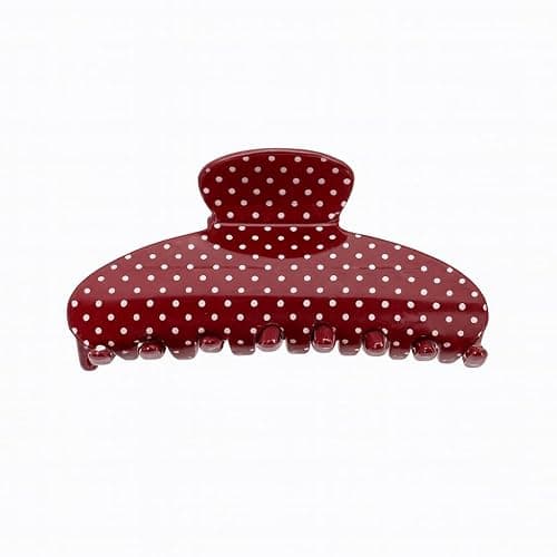 The RPZL Premium Acetate Big Hair Accessory | Oversized Claw Clip for Thick and Thin Hair | Stylish Hair Jaw Clip for Women and Girls (RED POLKA DOT) - Image 1
