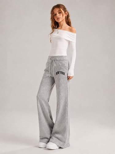 Azmxynol Girl's Pants Tween Girls Flare Pants 2 Pack High Waist Casual Pants Fall Winter Size 7-16Years thumbnail 4