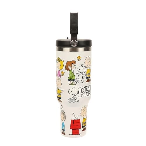 Bioworld Peanuts All-Over Character Print White 40 Oz Stainless Steel Water Bottle thumbnail 4