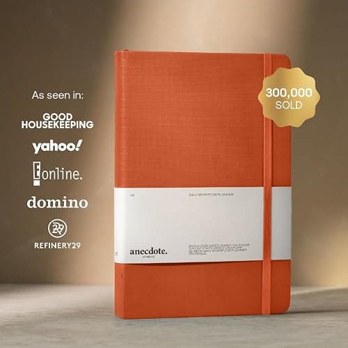 Anecdote Daily Planner w/ 2026-2027 Calendar | Start Anytime 26 Weeks Undated | 1 Page per Day | 8.5" x 5.2" | Hardcover To-Do List Organizer, Plan Your Success, Achieve Productivity Goals (Nutmeg) thumbnail 2