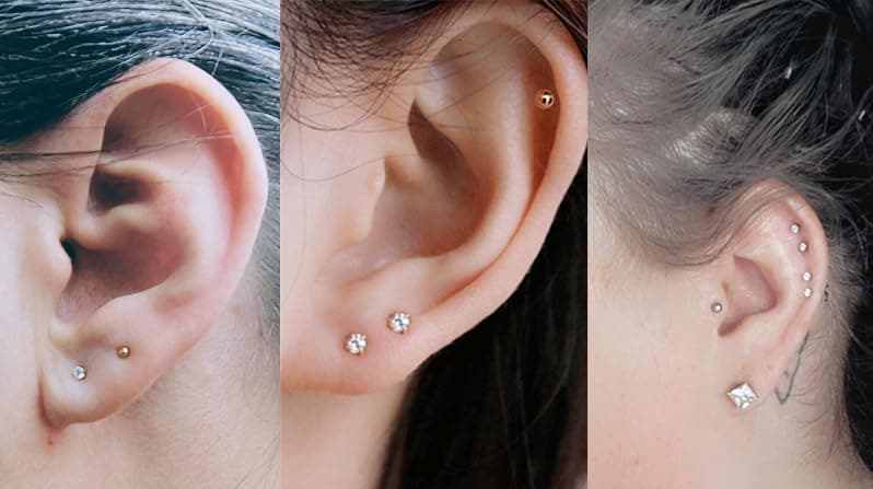 AVYRING Gold Ear Piercing Kit 2mm, 2mm Ear Piercing Gun, Disposable Ear Piercing Kit with Piercing Earrings Studs Surgical Steel Painless Self Piercing 20g Flat Back Earring Ball Zircon thumbnail 3