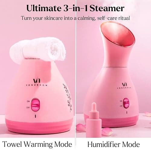 Facial Steamer Spa Gifts with Complimentary 17 Skin Care Tools | Face Steamer for Facial Deep Cleaning | Towel Warmer & Humidifier Mode| Self Care Gifts for Women, Spa Gifts, Christmas Gifts for Women thumbnail 9