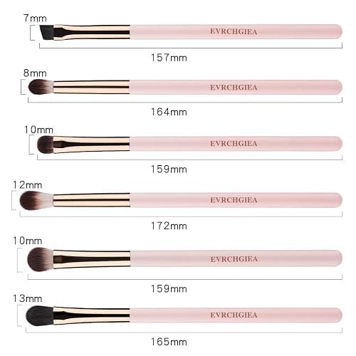 Eye Makeup Brush Set, 6 Pcs Professional Blending Eyeshadow Makeup Brushes for Concealer Eyebrows Eyeliner, Soft Hairs & Wood Handle thumbnail 2