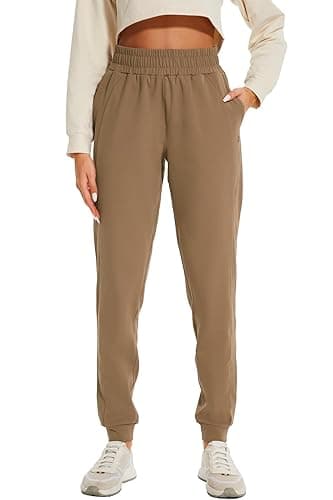 HOdo 32"/34"/36" Inseam Womens Tall Sweatpants Fleece Lined Long Joggers Workout Pants with Pockets - 34" Inseam (Tall) - Large - Dark Khaki