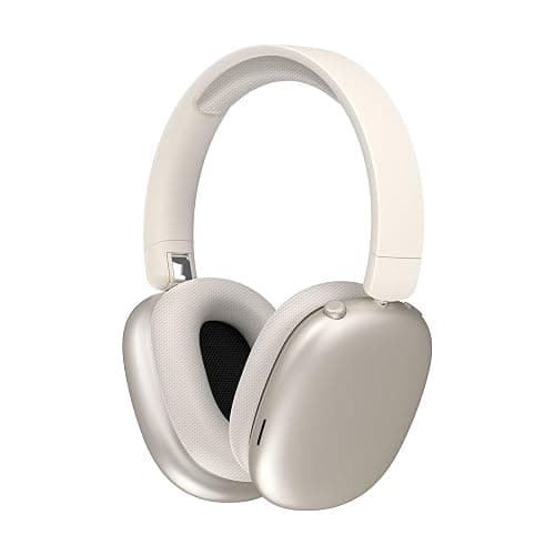 Awrotye Active Noise Cancelling Headphones,Wireless Bluetooth Over Ear Headphones,Hi-Res Audio,70H Playtime,Lightweight Foldable Comfort Soft Earpads Headset for Gym,Travel,iOS/Android-Beige White - Image 1