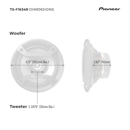 PIONEER F-Series TS-F1634R 6.5” 2-Way Speakers (Pair) – 200W Max, Balanced Sound + Smooth Treble, Great Stock Replacement, High-Efficiency Speaker Designed for OEM Power thumbnail 6