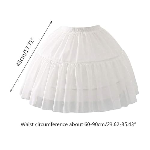 only y Jupon Vintage Petticoat für Hochzeit - Crinoline Unterrock für Damen und Mädchen Kurzer Stil - 2-Kreise 2-Lagen (Weiß) thumbnail 2