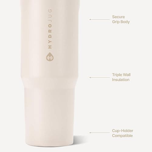 HydroJug Sport 32 oz Insulated Stainless Steel Water Bottle, Cream thumbnail 4