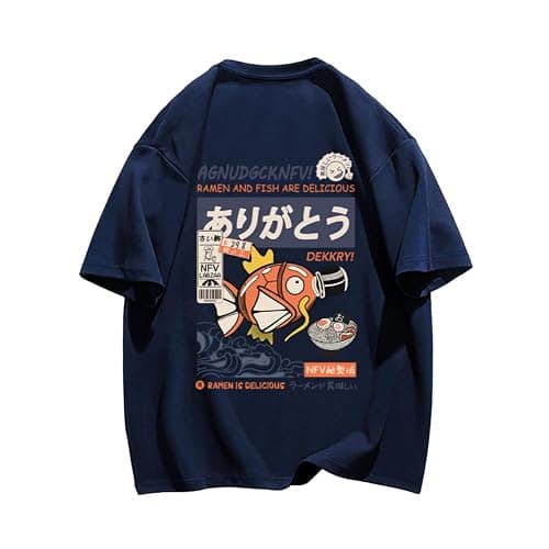 AOKLOK Cute Cartoon Fish Graphic T-Shirt thumbnail 8