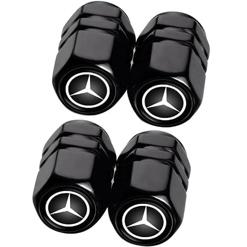 Car Keychain with Mercedes Benz CESM CLK GLK GL AB GLS GLE AMG Series 4PCS Tire Valve Caps, Key Ring and Valve Stem Caps for Auto, Black thumbnail 5