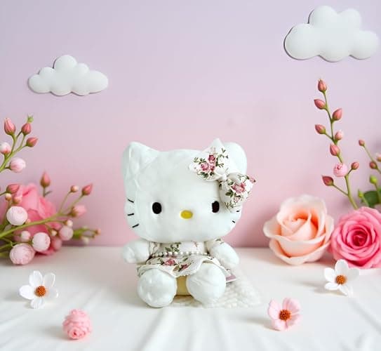 AlphaDesignLuxe Kitty Plush 10” Collectible Kitty Plushie Cute Stuffed Animal Toy Adorable Kawaii Doll (Pearls Country) thumbnail 8