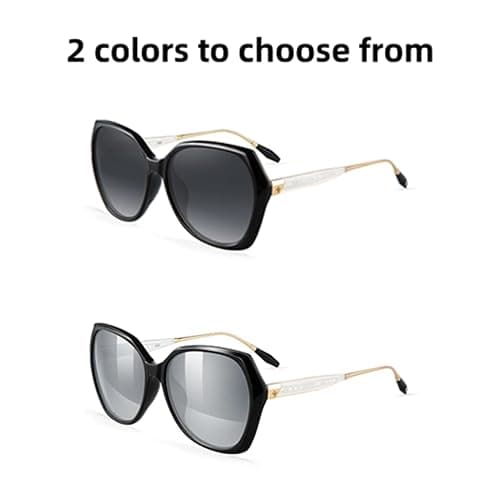 MOLSTA Trendy Oversized Polarized Sunglasses for Women Large Black Driving Sun Glasses Crastal Elements Designer Shades thumbnail 8