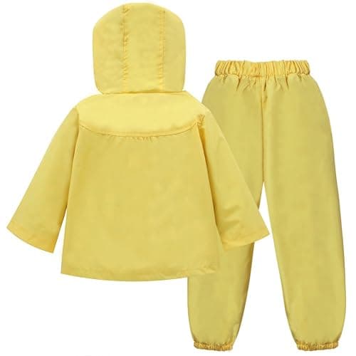 LZH Girl Baby Kid Waterproof Hooded Coat Jacket Outwear Suit Raincoat Hoodies with Pants thumbnail 2