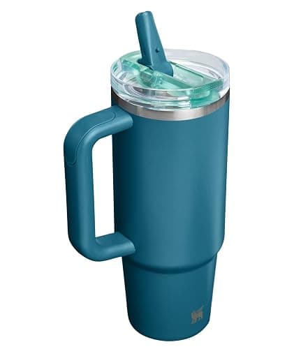 STANLEY Quencher ProTour Flipstraw Tumbler, 30 oz, Coastal Teal | Built-In Straw & Handle | Cupholder Compatible for Travel | Leakproof Insulated Stainless Steel Cup | BPA-Free thumbnail 4