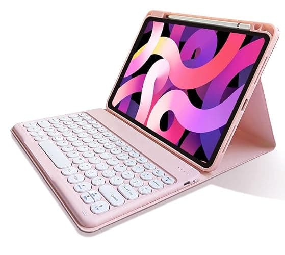 kaitesi Keyboard Case for iPad Air 11 inch M3 M2, Air 5th/4th Generation 10.9 inch, iPad Pro 11 inch 4th/3rd/2nd Generation Detachable Keyboard Case Round Keys (Light Pink) thumbnail 6