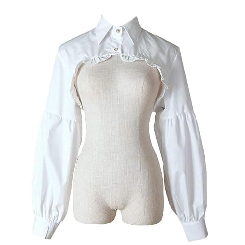 Elegtiskas Detachable Dickey Blouse False Collar Half Shirt Blouse Collar Crop Top - Image 1