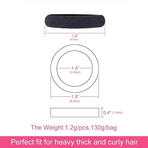 J-MEE Hair Bands Hair ties for Thick Hair 100PCS Seamless Cotton Simply Ponytail Holders Headband Scrunchies Hair Accessories No Crease Damage (Neutral Colors) thumbnail 5