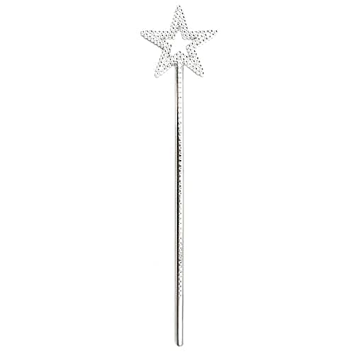UOUYOO Silver 13 Inches Star Wand Angel Wand Princess Fairy Wand | for Halloween, Christmas, Thanksgiving, Holiday Shows - Image 1