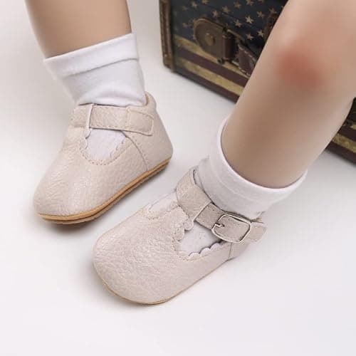 SABATUTU Infant Baby Girls Princess Wedding Dress Mary Jane Flats,Toddler Soft Sole Prewalker Sparkly Lightweight Shoes thumbnail 6