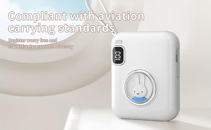 MIPOW x Miffy 20W Power Bank w/Smart Magic Dual Cables (White-Blue) thumbnail 7