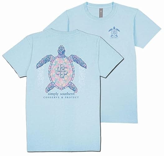 Simply Southern Sea Turtle - Shell - Conserve & Protect - Youth T-Shirt - YOUTH - Medium - Ice Blue - Image 1