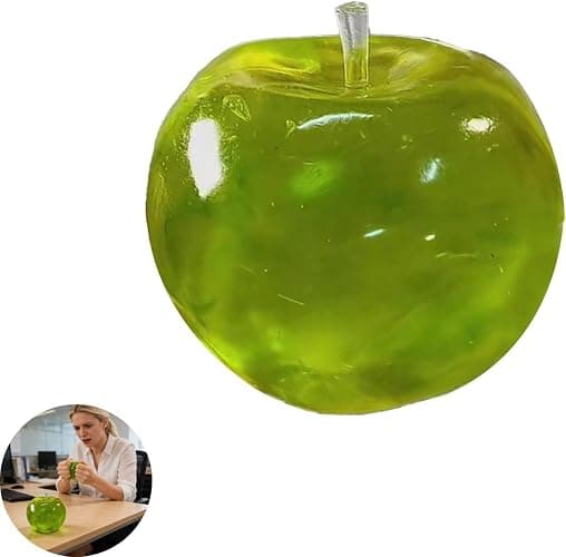 Stress Relief Toy, Stress Relief Green Fruit Toy Slow Rebound Clear Fruit Squeeze Fidget Toy Anxiety Relief Soft Stress Ball Pinch Sensory Toy(Pink Apple) thumbnail 5