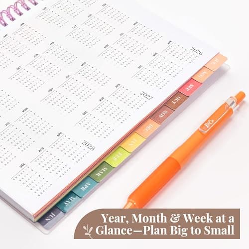 Rileys Academic Planner 2026-2027, Daily, Weekly & Monthly Planner, July 2026 - June 2027, Student Notes Pages, Twin-Wire Binding, Weekly Agenda for School & Work (8 x 6-Inches, Deco, Pink) thumbnail 5