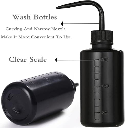 HOOMBOOM 2Pcs 8oz Bottles | ABS Material Water Squirt Bottles for Tattoo Cleaning, Labware Washing, Plant Watering, Black&Pink thumbnail 4