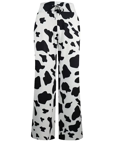 NEWCOSPLAY Women's Comfy Pajama Pants Casual Drawstring Palazzo Lounge Wide Leg Pants thumbnail 3