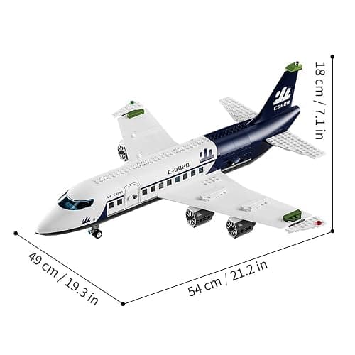APAWR City Helicopter Passenger Airplane Building Set， 922PCS Plane Building Blocks with Airport, Planes Model Toys Gifts for Adults Boys Girls Age 6+ thumbnail 3