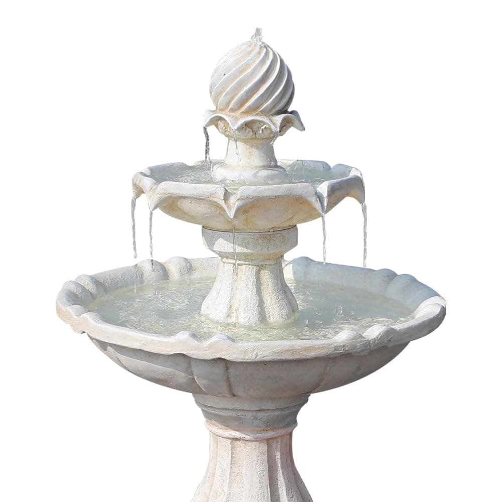 Gardeon Solar Water Fountain, 9V 93cm Tall Feature Pump Bird Bath Powered Features Fountains Garden Outdoor Indoor Pond Decoration, 4 Tiers Birdbath Battery Ivory thumbnail 3