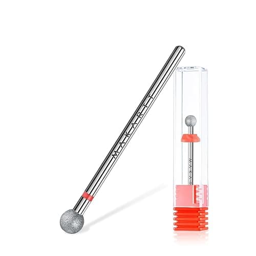 Makartt Nail Drill Bit - Ball Shape Cuticle Safety Carbide 3/32''(Fine - F) | Diamond Professional Nail Bit Nail Cleaner for Dead Skin Nail Prepare Two Way Rotate Manicure Nail Salon Supplies - Image 1