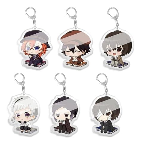 DJMANMENGG Bsd Keychain Anime Bungou Chuuya Nakahara Dazai Keychain Acrylic 10pcs - Image 1