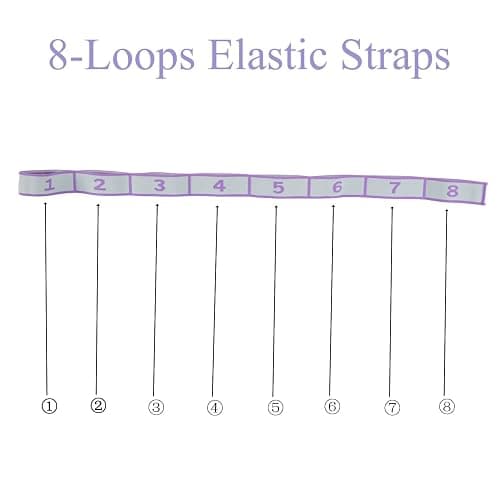 Elastic Yoga Stretching Strap with Loops, CEILIWEN Stretch Straps for Physical Therapy, Pilates Stretch Band, Elastic Exercise Bands, Leg Stretching Strap, Stretch Resistance Bands for Exercise thumbnail 6
