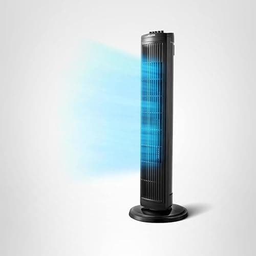 PELONIS 30 Inch Tower Fan for Bedroom, Quiet Oscillating Standing Fan with 3 Speeds, Portable Cooling Fan for Home Office Dorm Room, Auto-off Timer, Black, PFT28A2BBB thumbnail 11
