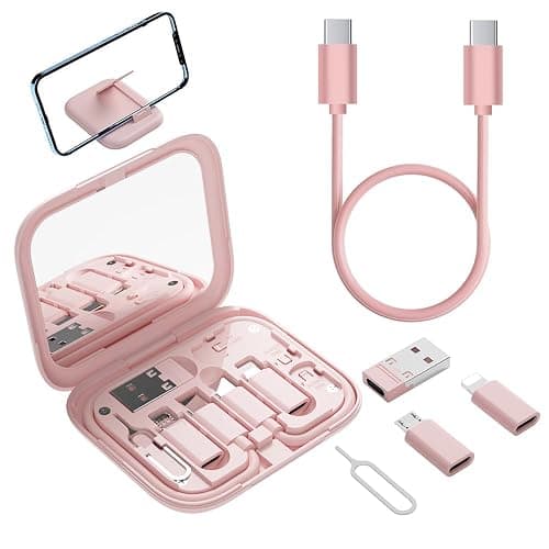 YANZIE USB-C Adapter Kit for iPhone 16/17 Pro, Google Pixel & Samsung Galaxy - USB-A to C, Micro-USB to Type-C, Short USB-C Cable, OTG, Mirror Case - Image 1