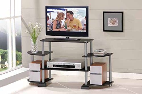 Furinno Turn-N-Tube Rounded Corner TV Entertainment Center, Espresso/Black thumbnail 2