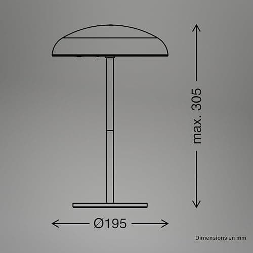 BRILONER - Lampe de table sans fil LED IP44 avec bord lumineux, variateur tactile, batterie interchangeable, lampe de chevet sans fil, lampe de salon à poser, chevet, 19,5x30,5 cm, chrome thumbnail 3