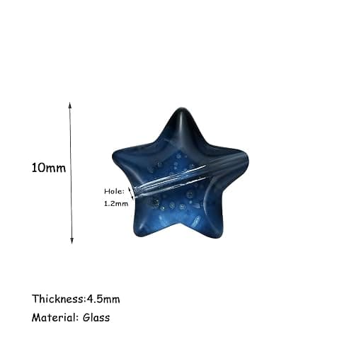 100pcs Dark Blue Star Beads Glass Crystal 10mm Stars Glass Spacer Beads for Jewelry Bracelet Making DIY Crafts Gifts (Dark Blue Star) thumbnail 3