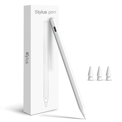 Pencil for Apple iPad 9th&10th Generation, Fast Charge Stylus Pen for 2024-2018 iPad 10/9/8/7/6th Generation, Air 11"/13" M2/5th-3rd, Pro 13"/11"/M4/12.9", Mini 6/5th, Palm Rejection, Tilt Sensitivity - White - Image 1