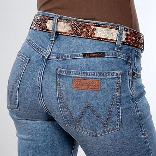Wrangler Women's Willow Mid Rise Boot Cut Ultimate Riding Pant | Mid rise fit, Boot cut, Flat comfort seams, Decorative back pocket stitching, Five-pocket styling thumbnail 4